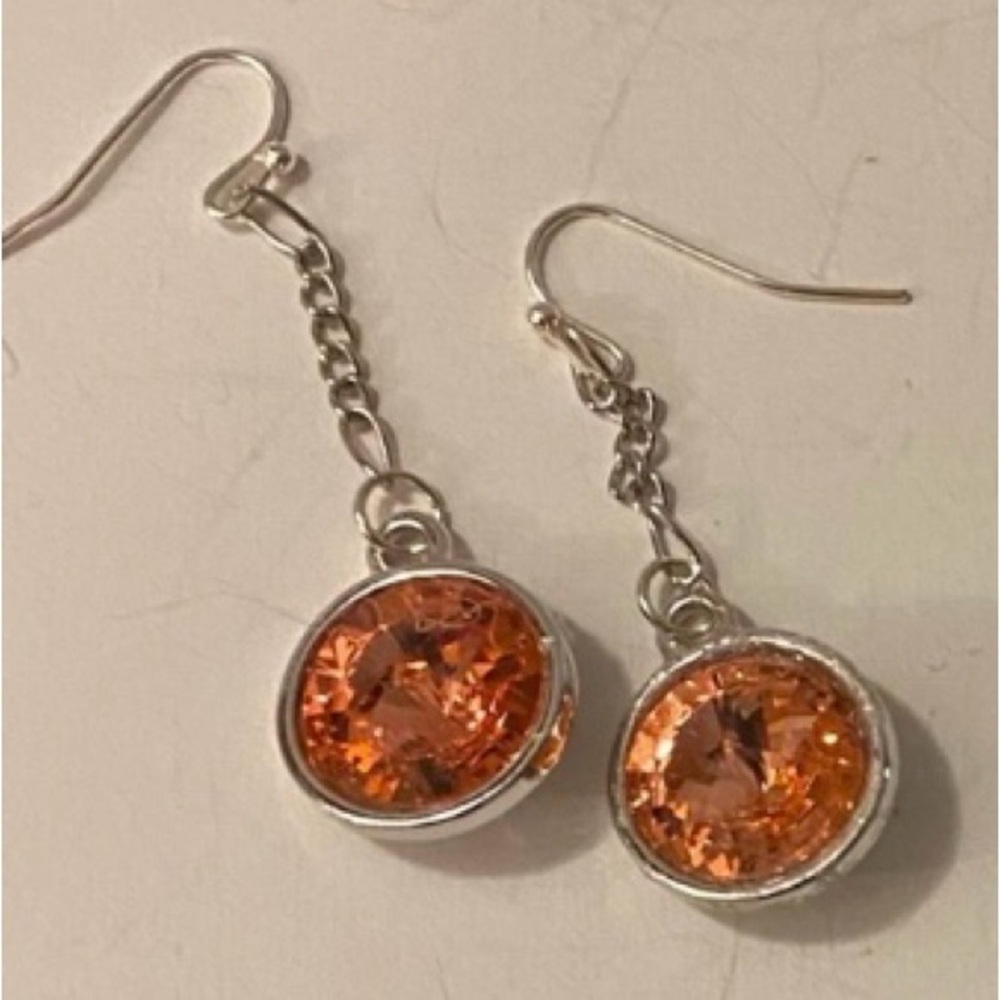 𝅺SPARKLING Swarovski Blush Peach Fashion Crystal Earrings NEW